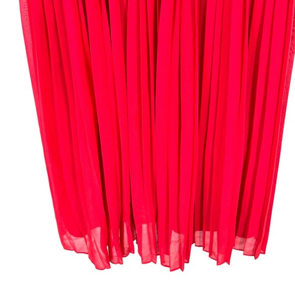 Max Studio Red Pleated Halter Dress Cocktail Party Elegant Size Medium NWT - Picture 9 of 15